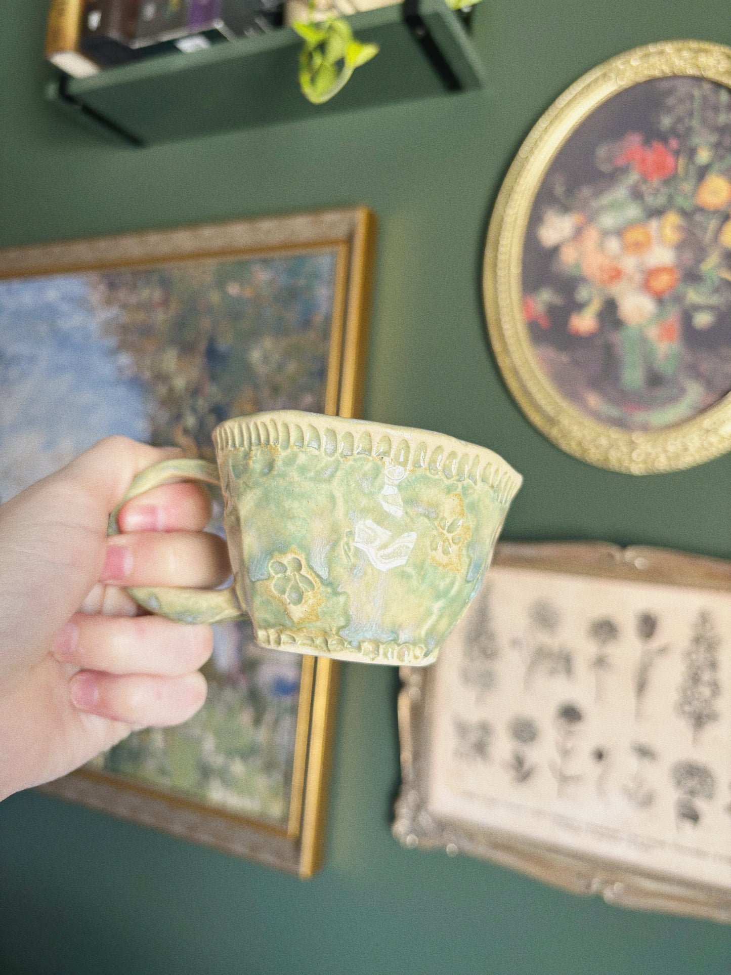 Green Flower Espresso Cup