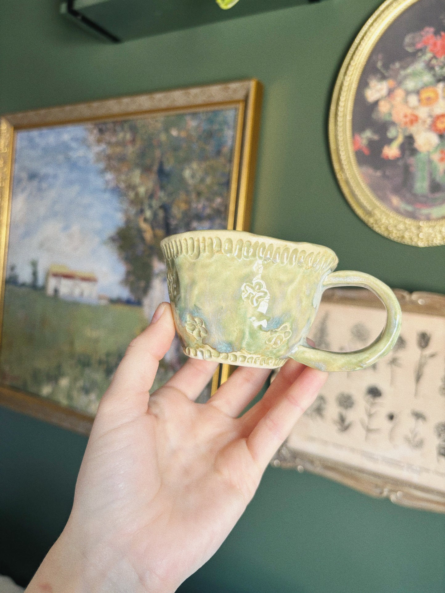 Green Flower Espresso Cup
