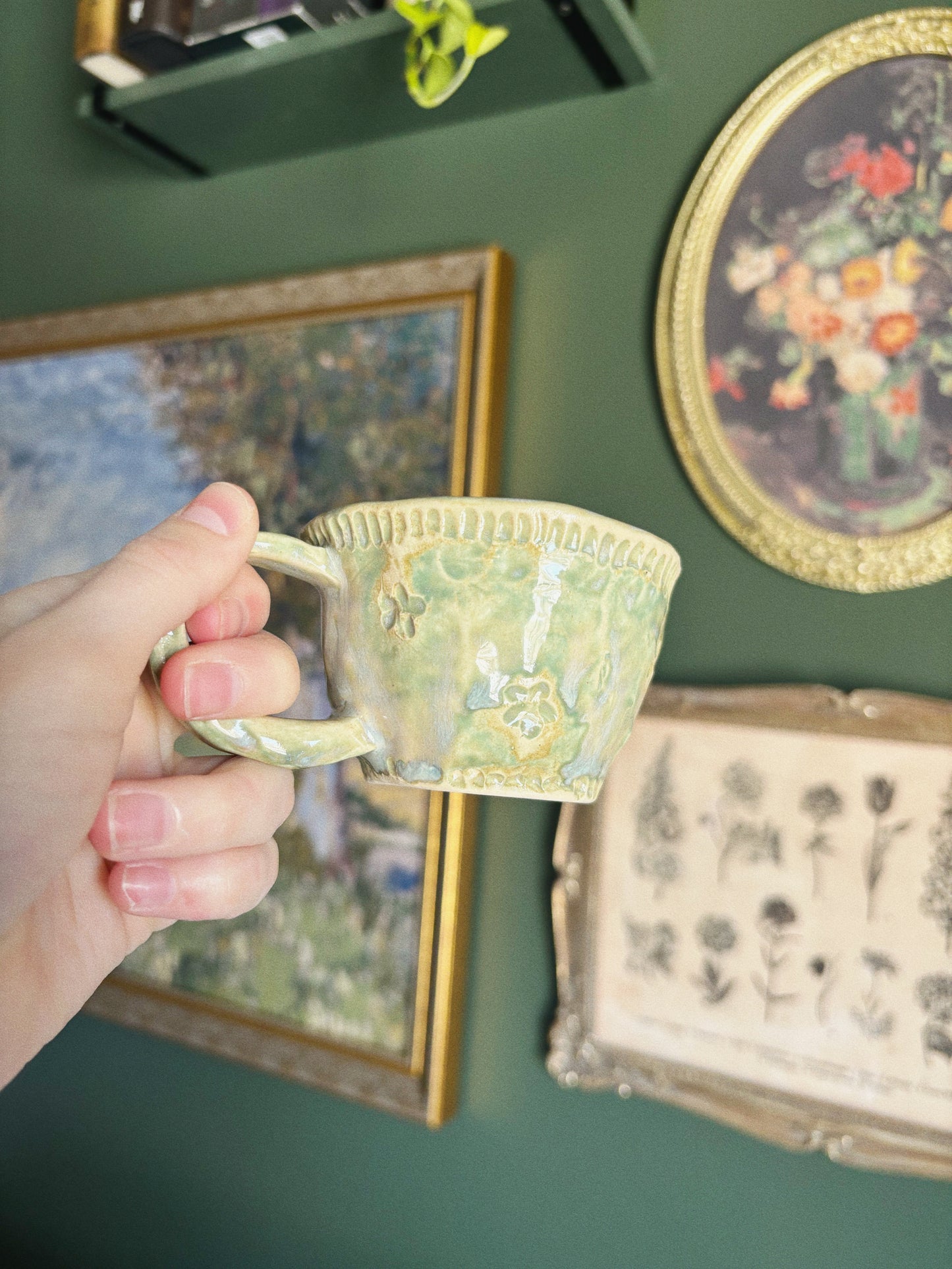Green Flower Espresso Cup