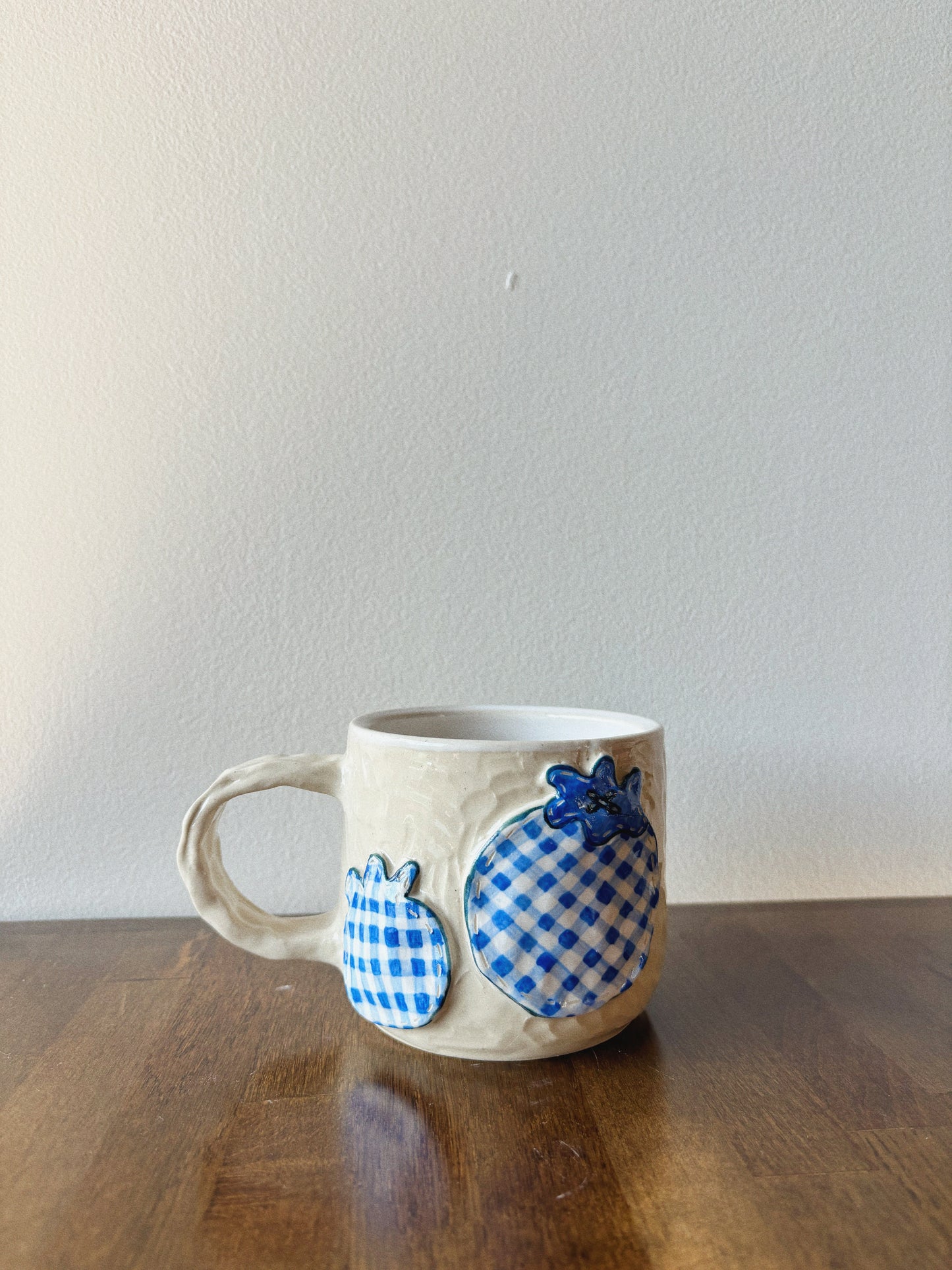 Blueberry Gingham Patchwork Mug