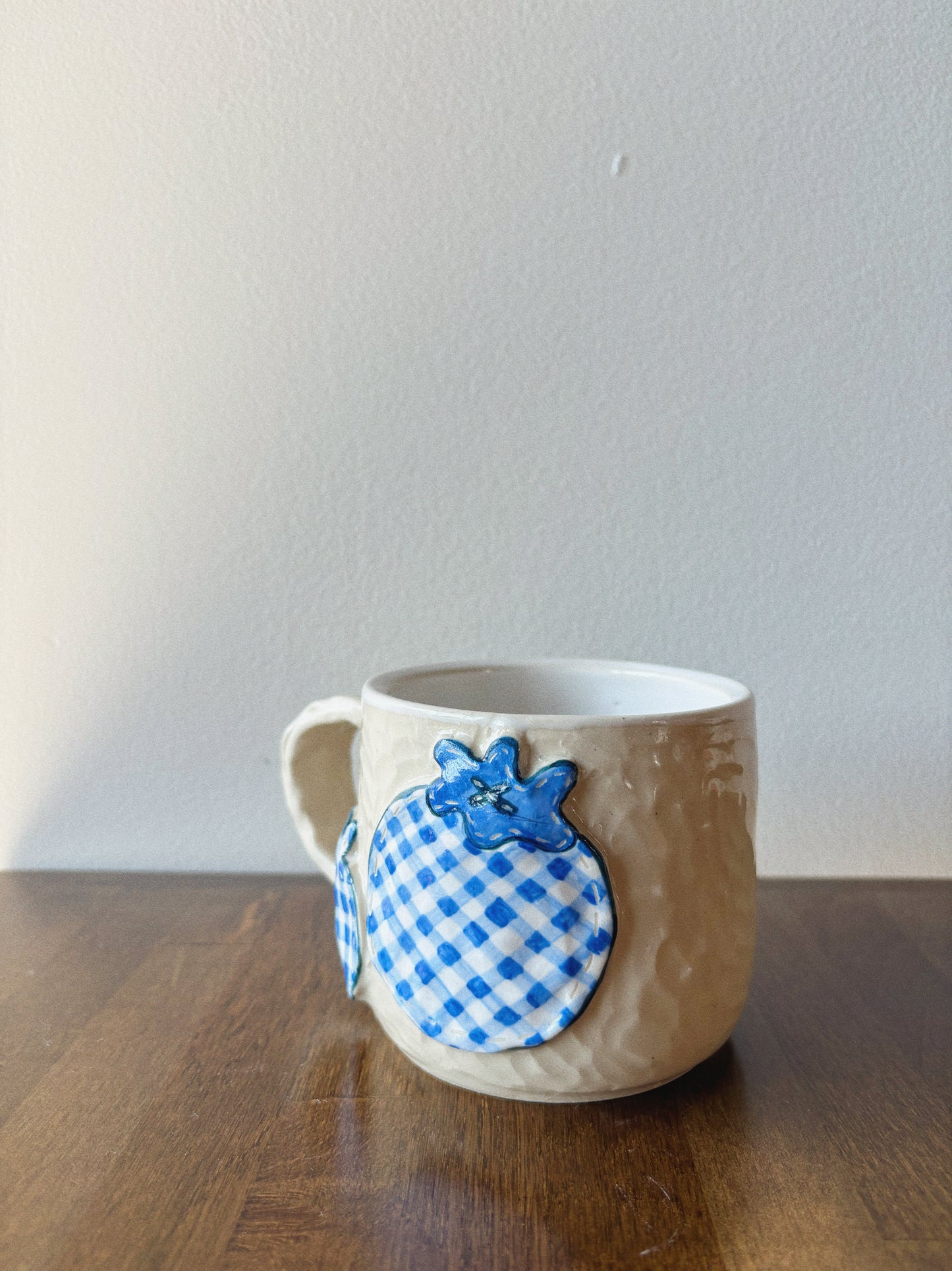 Blueberry Gingham Patchwork Mug