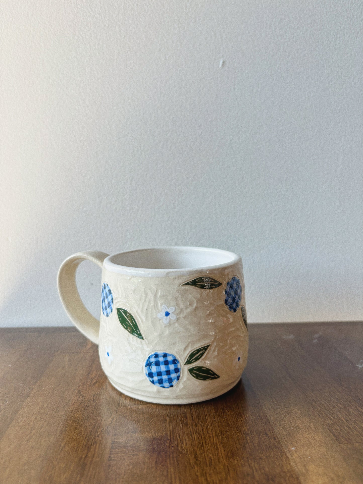 Gingham Blueberry Mug