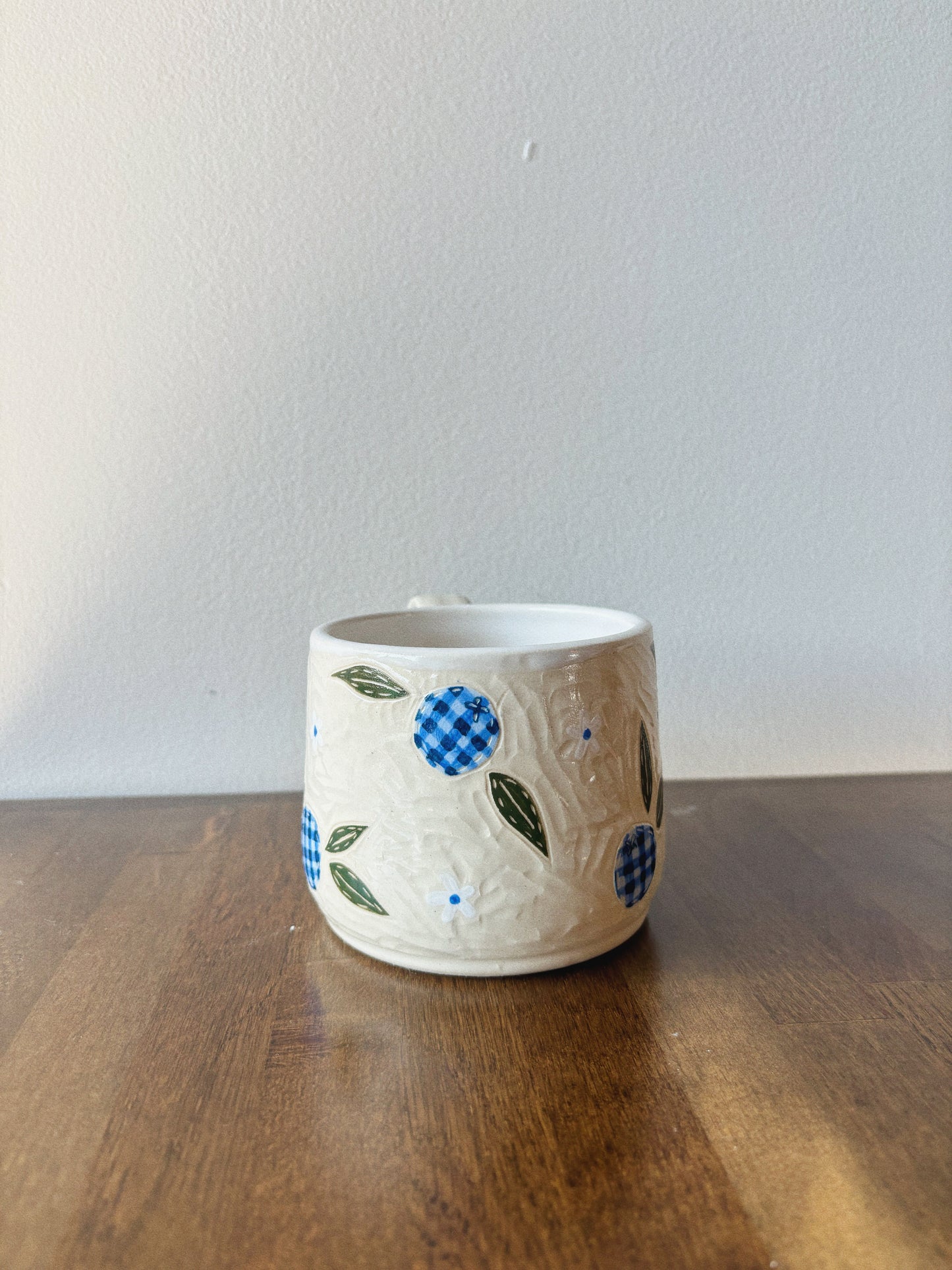 Gingham Blueberry Mug