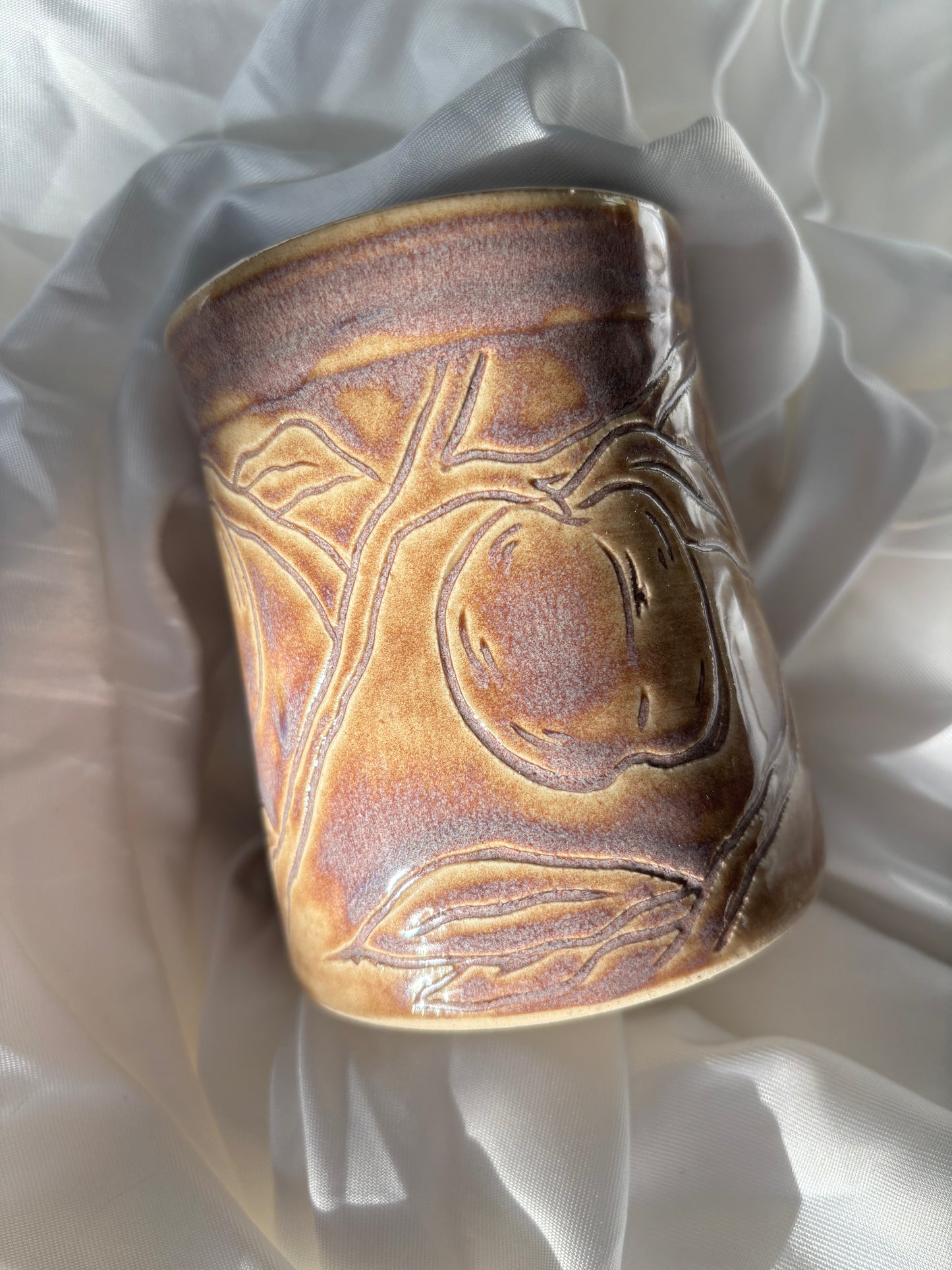 Carved Peach Mug