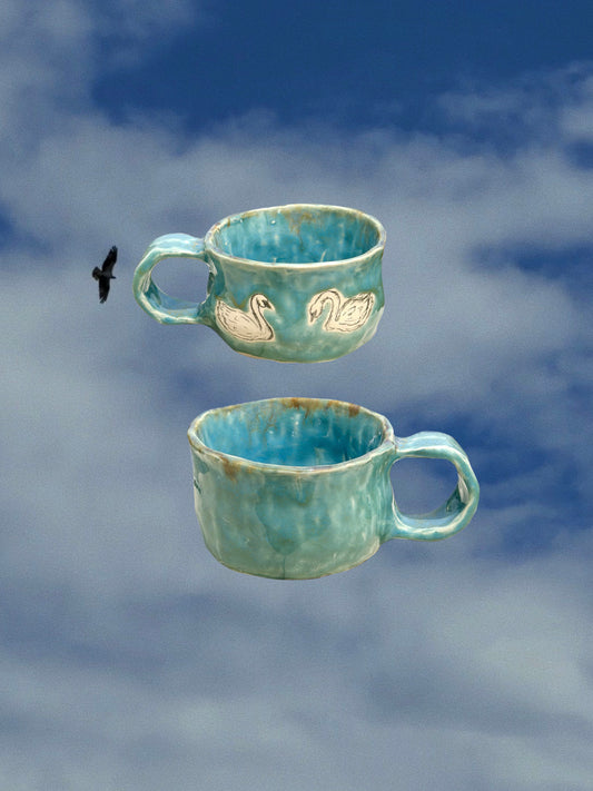 Sketched Swan Mug